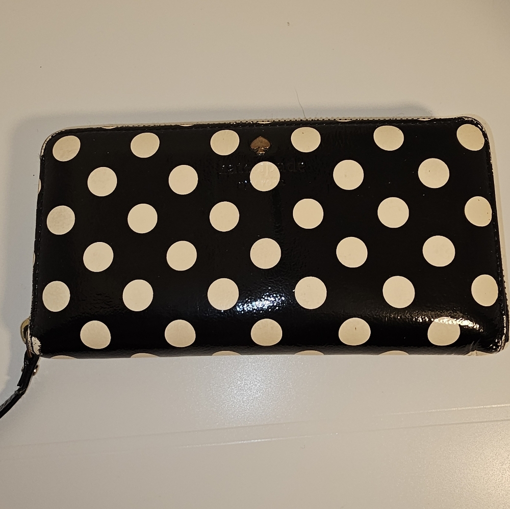Kate Spade Black and White Polka Dot Wallet